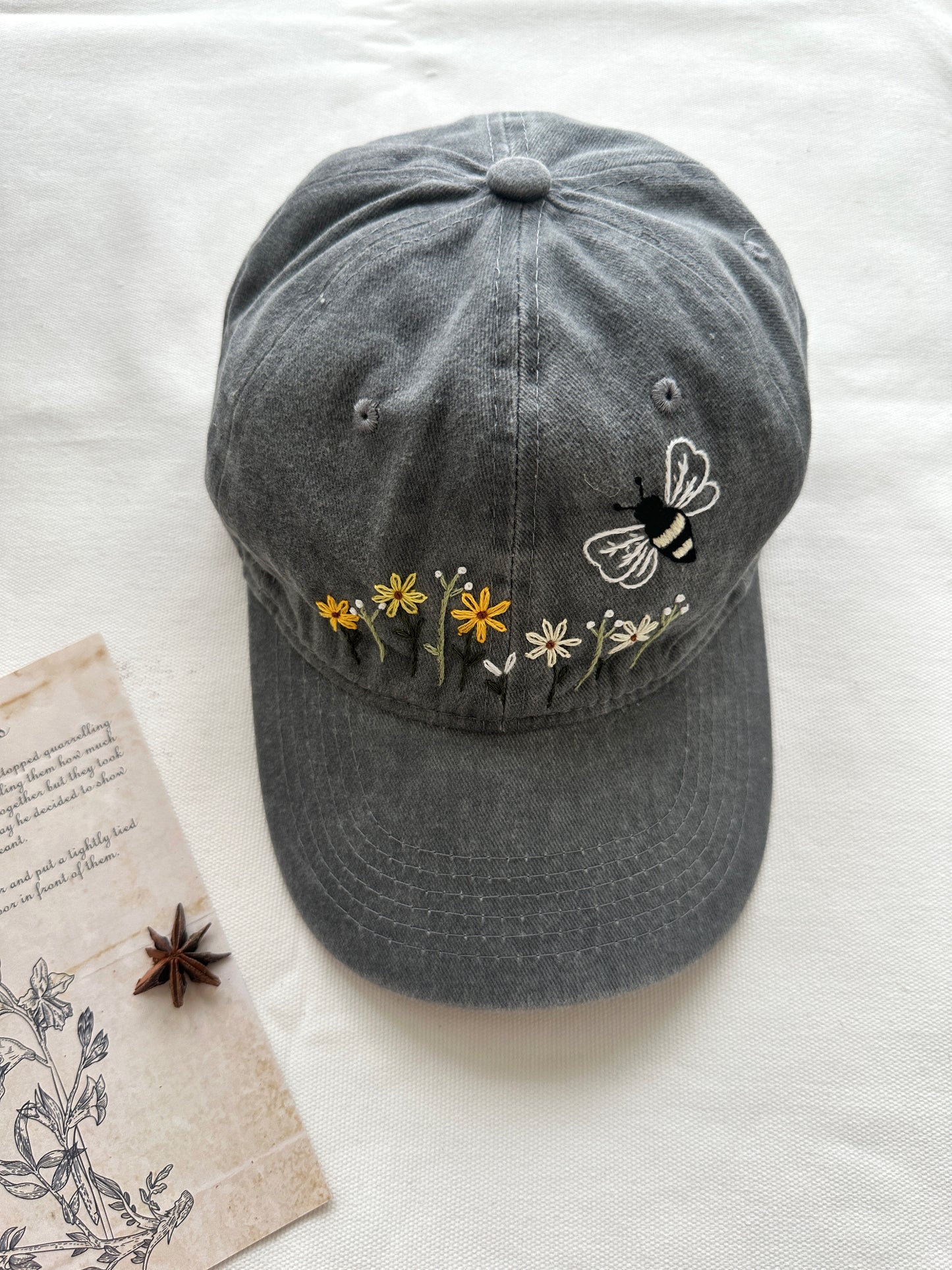 Butterfly Garden Embroidered Baseball Cap