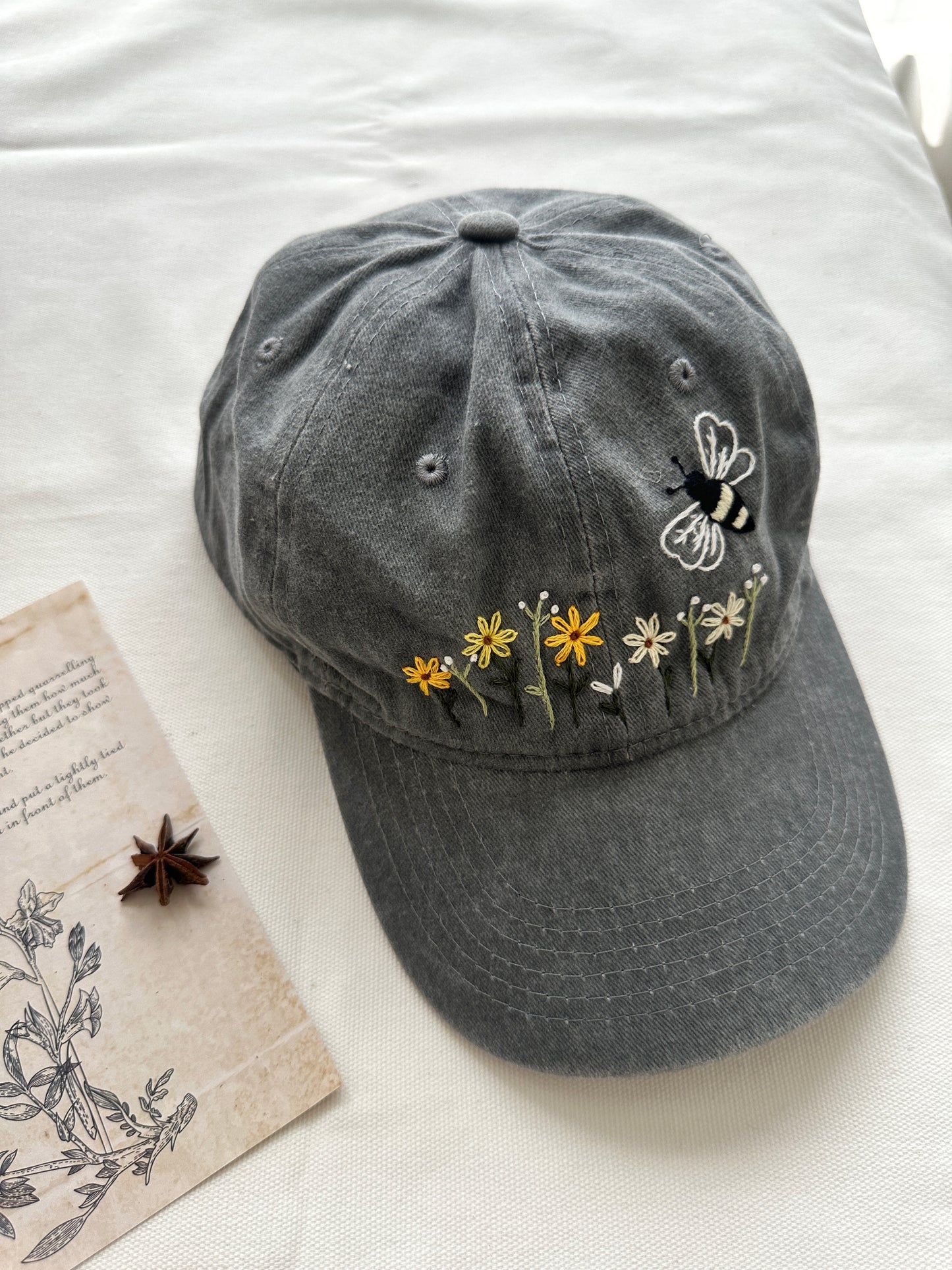 Butterfly Garden Embroidered Baseball Cap