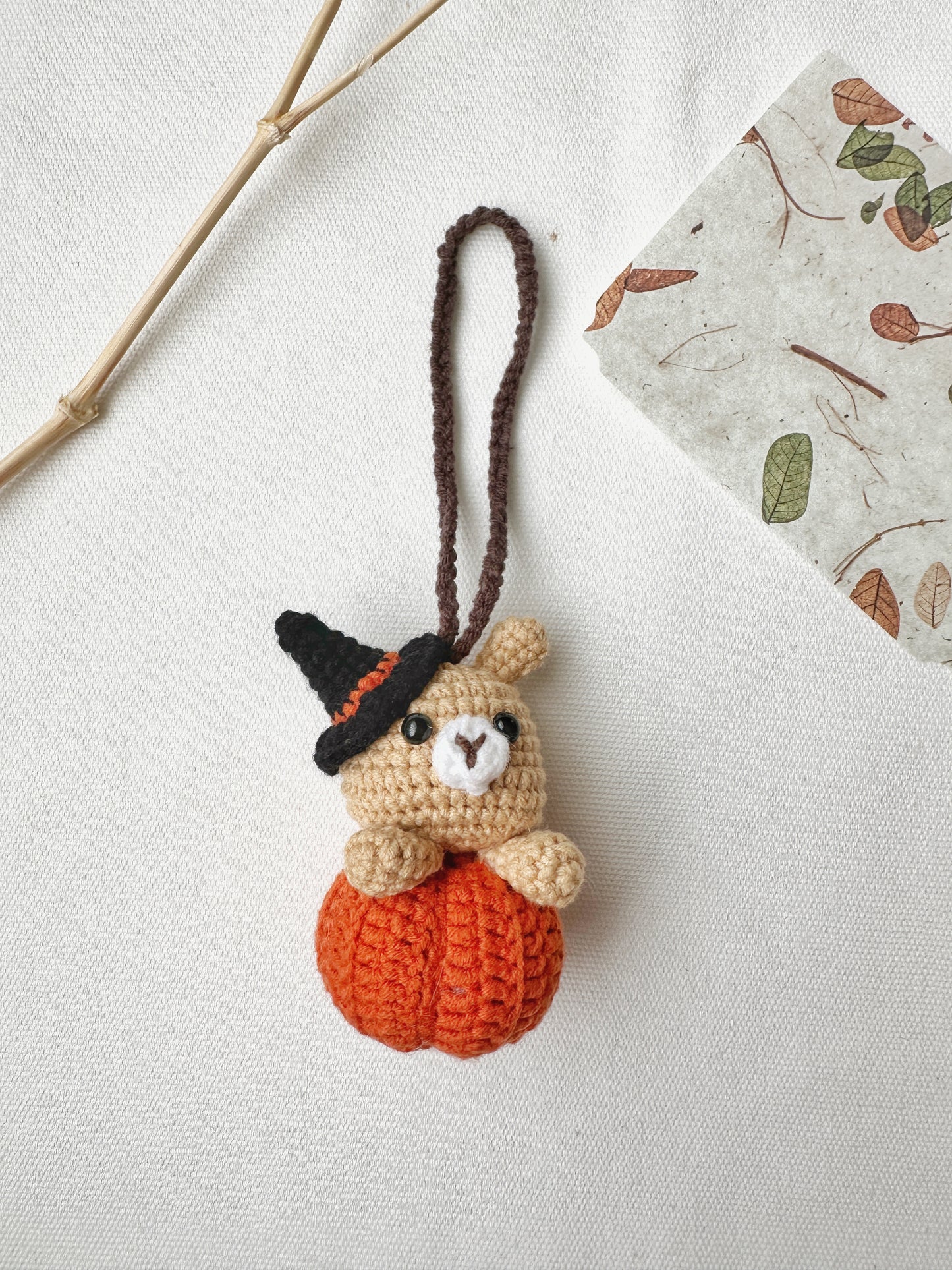 Halloween Crochet Car Hanger & Keychain, Wizard Bear, Jack O Lantern, Grim Reaper
