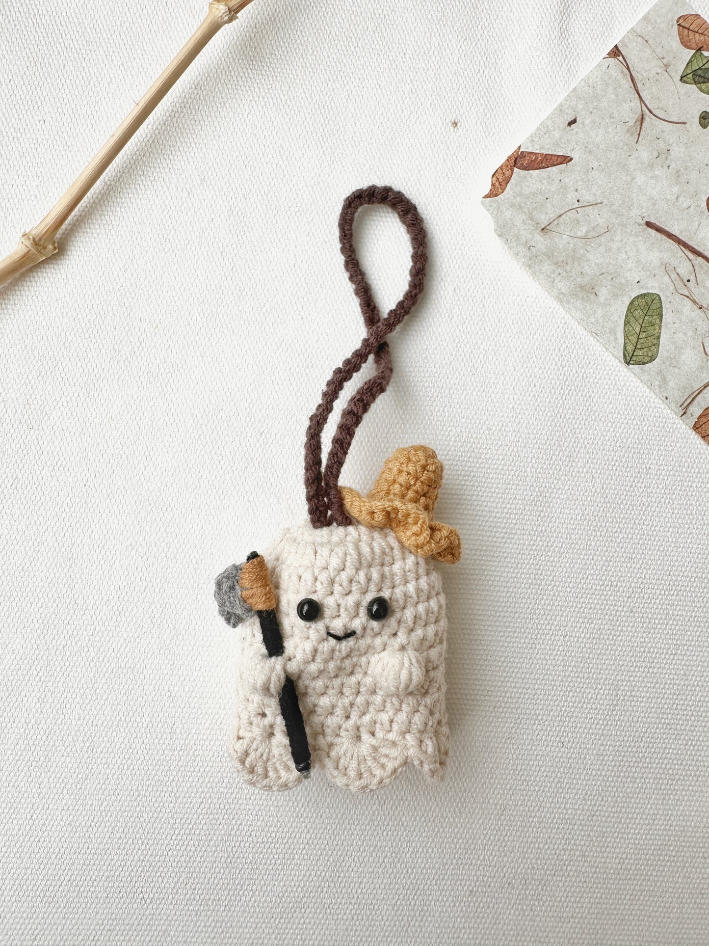 Halloween Crochet Car Hanger & Keychain, Wizard Bear, Jack O Lantern, Grim Reaper