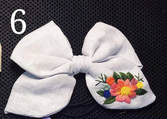 Embroidered Hair Bow, Collection Lucia