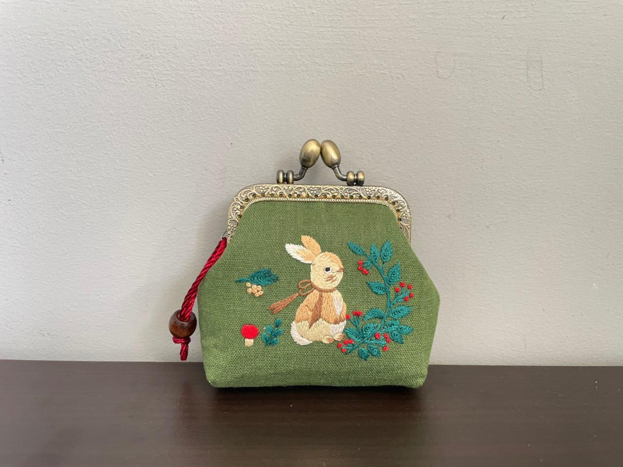 Rabbit Embroidered Coin Purse