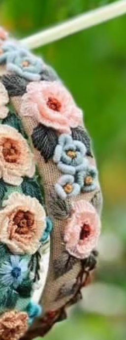 3D Flower Embroidered Headband, Collection Claire