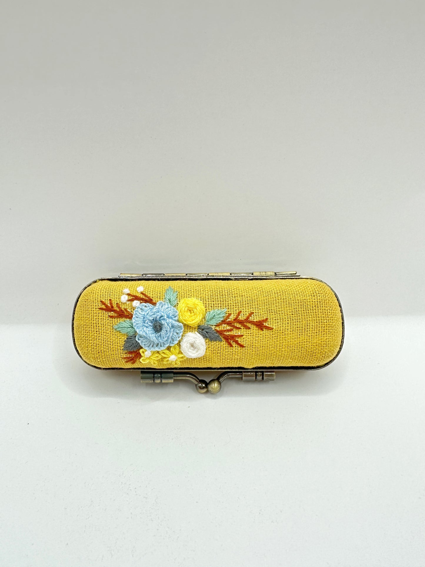 Vintage Embroidered Lipstick Case With Mirror, Collection Cecilia