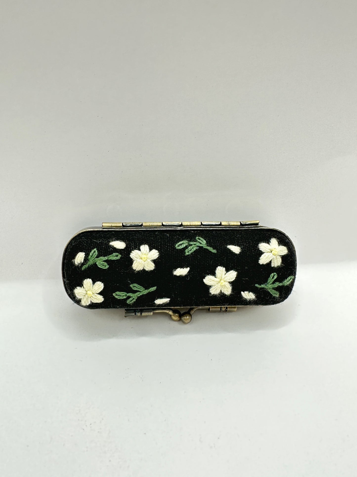 Vintage Embroidered Lipstick Case With Mirror, Collection Cecilia