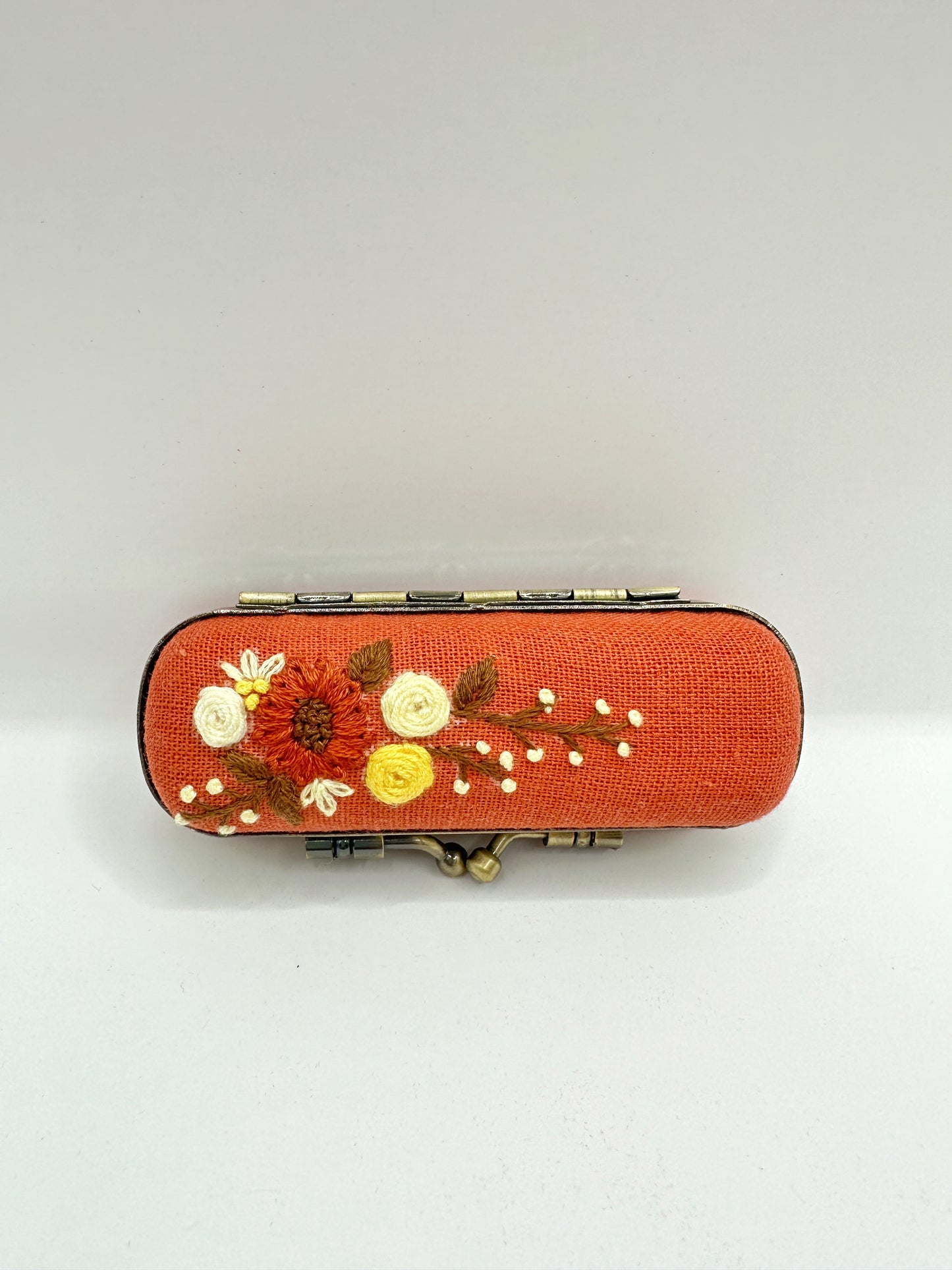 Vintage Embroidered Lipstick Case With Mirror, Collection Cecilia