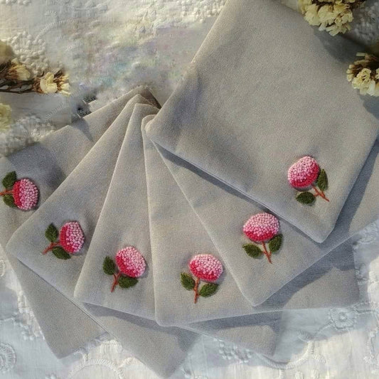 Hydrangea Embroidered Coasters Set