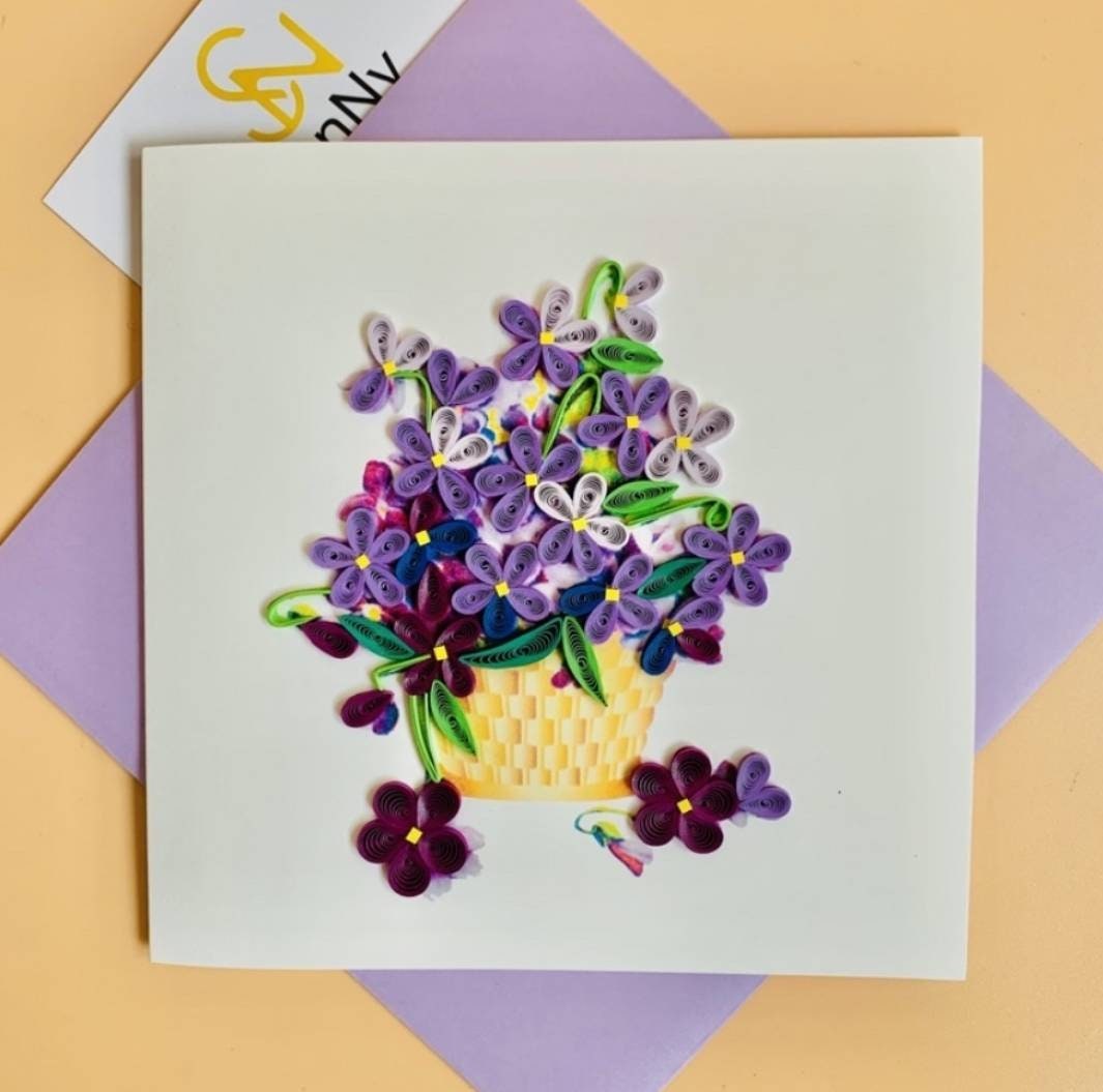 Flower Vase Quilling Card