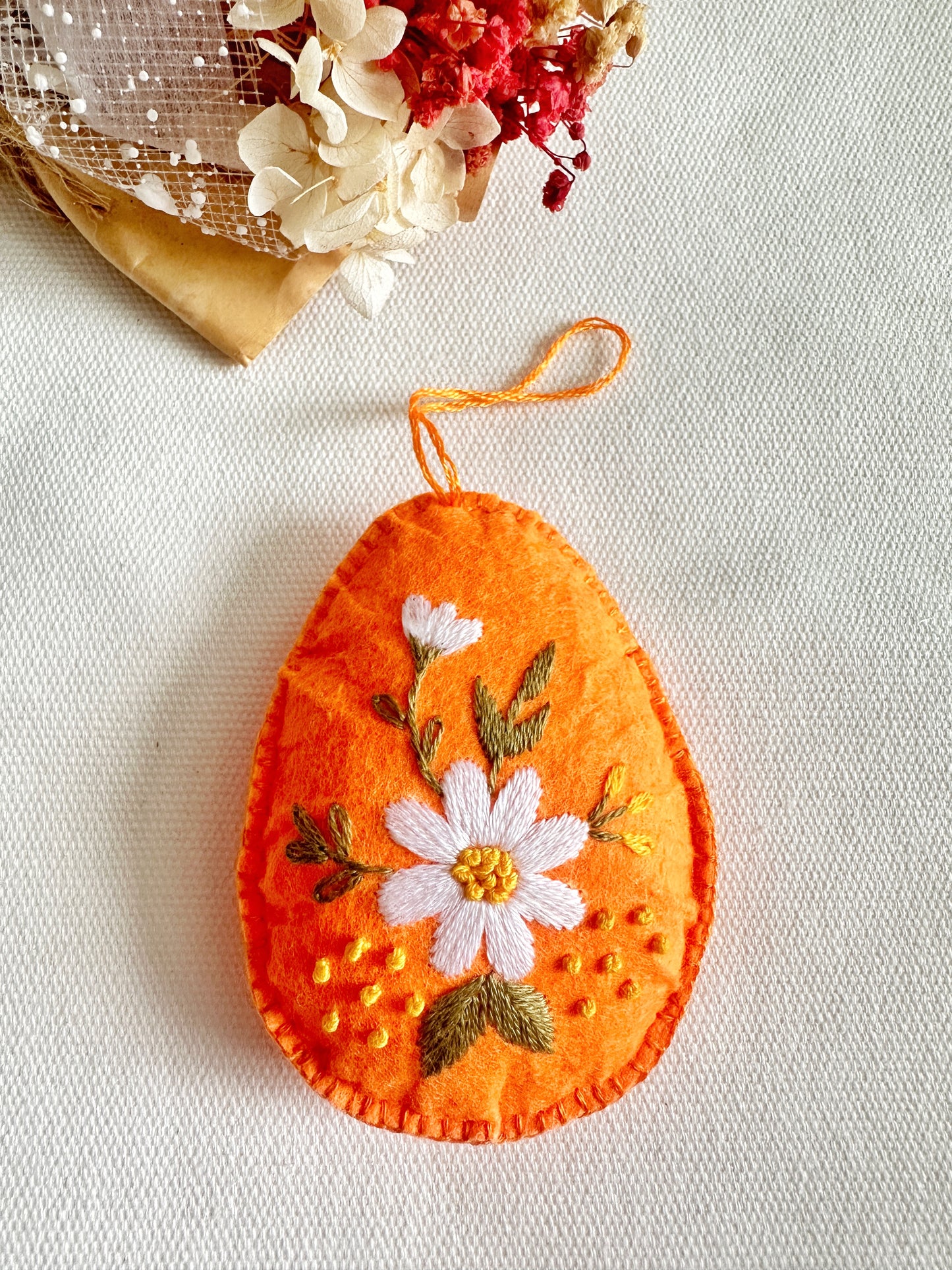 Easter Felt Ornaments With Hand Embroidery