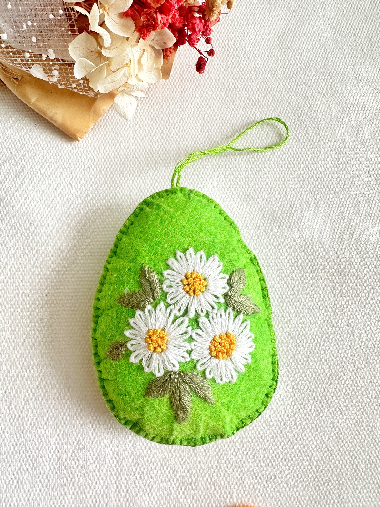 Easter Felt Ornaments With Hand Embroidery