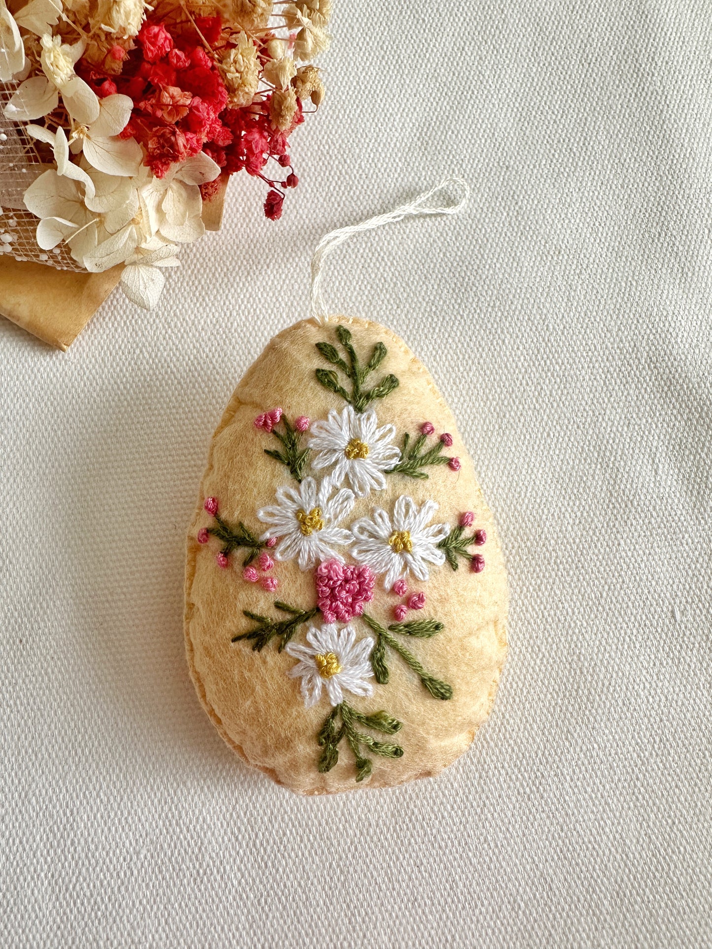 Easter Felt Ornaments With Hand Embroidery