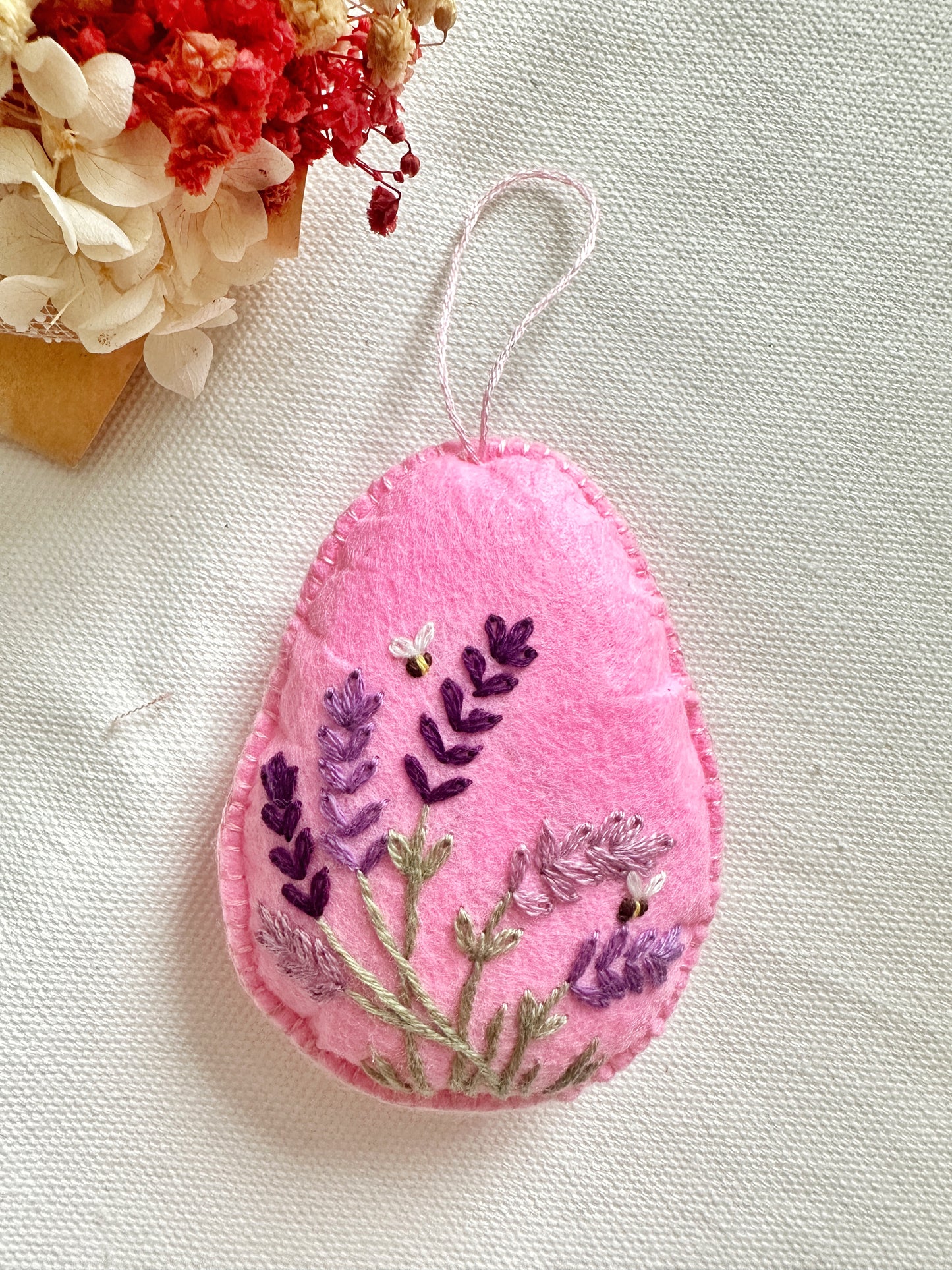 Easter Felt Ornaments With Hand Embroidery