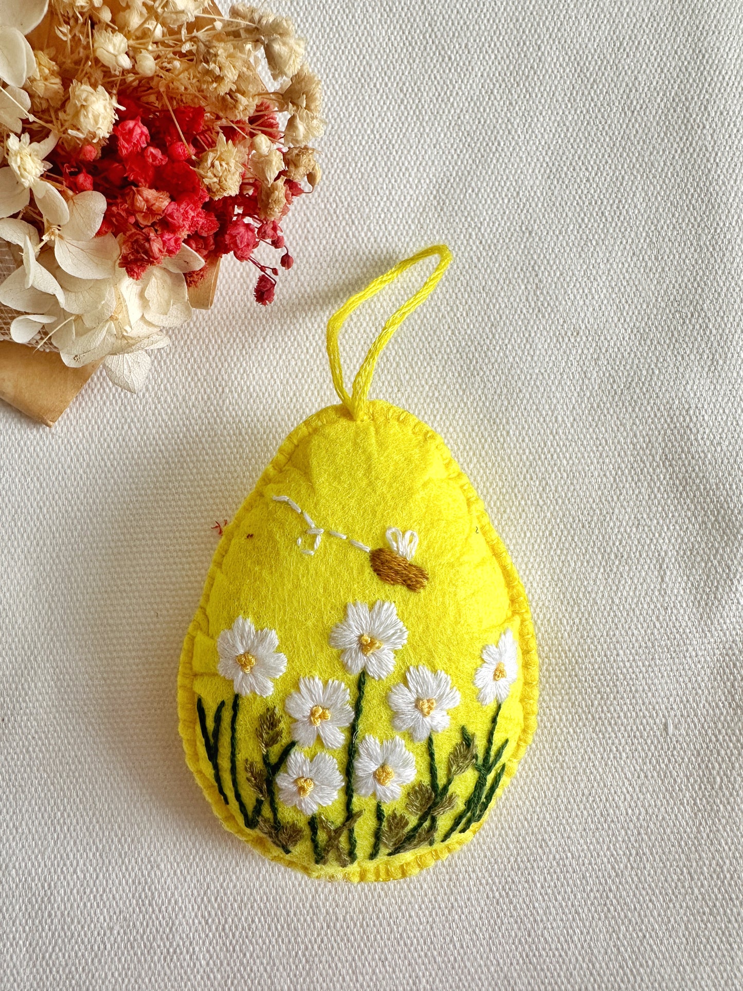 Easter Felt Ornaments With Hand Embroidery