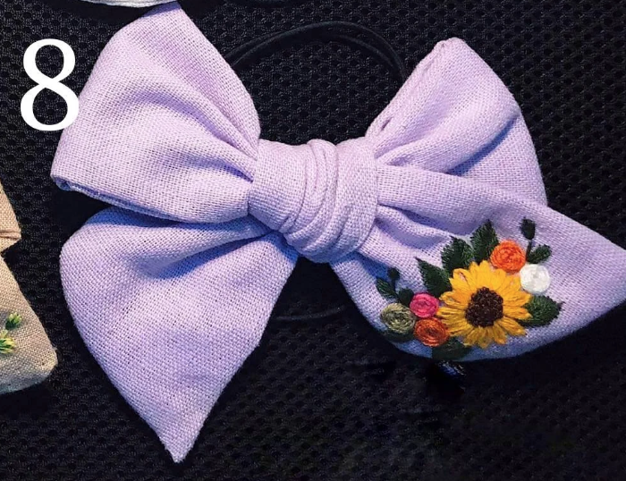 Embroidered Hair Bow, Collection Lucia