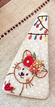 Xmas Pets Embroidered Hair Barrette, Christmas Collection