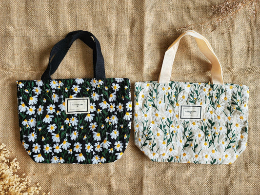 Cute Daisy Embroidered Lunch Bag