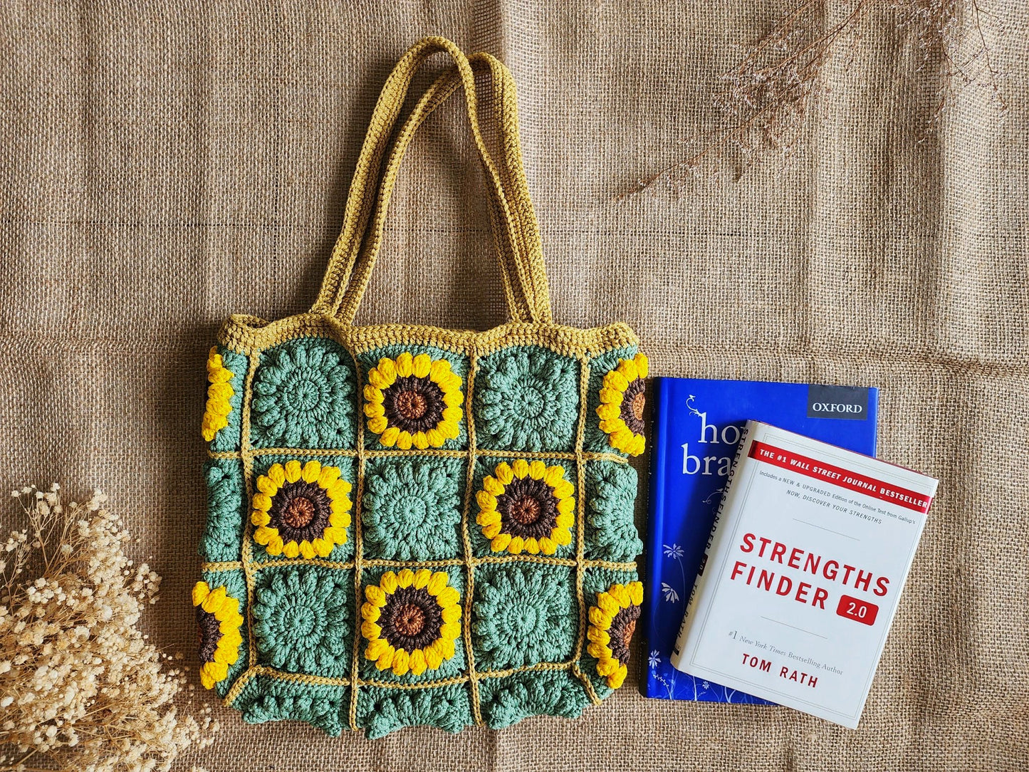 Crochet Sunflower Granny Square Bag