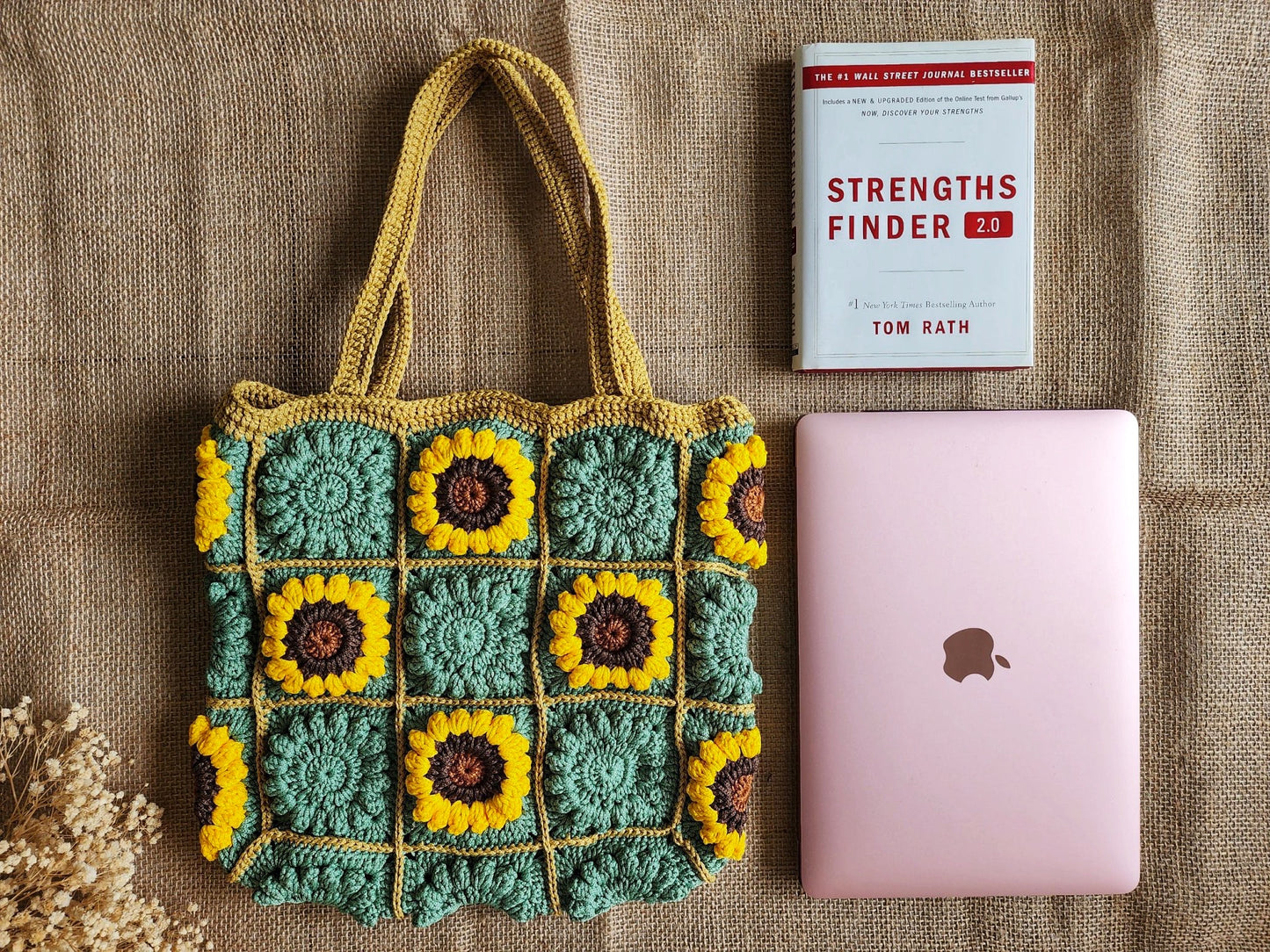 Crochet Sunflower Granny Square Bag