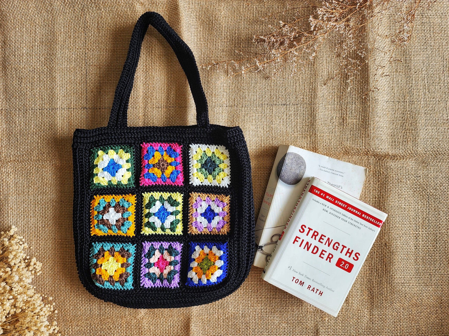 Hand-Crochet Bohemian Style Granny Square Bag