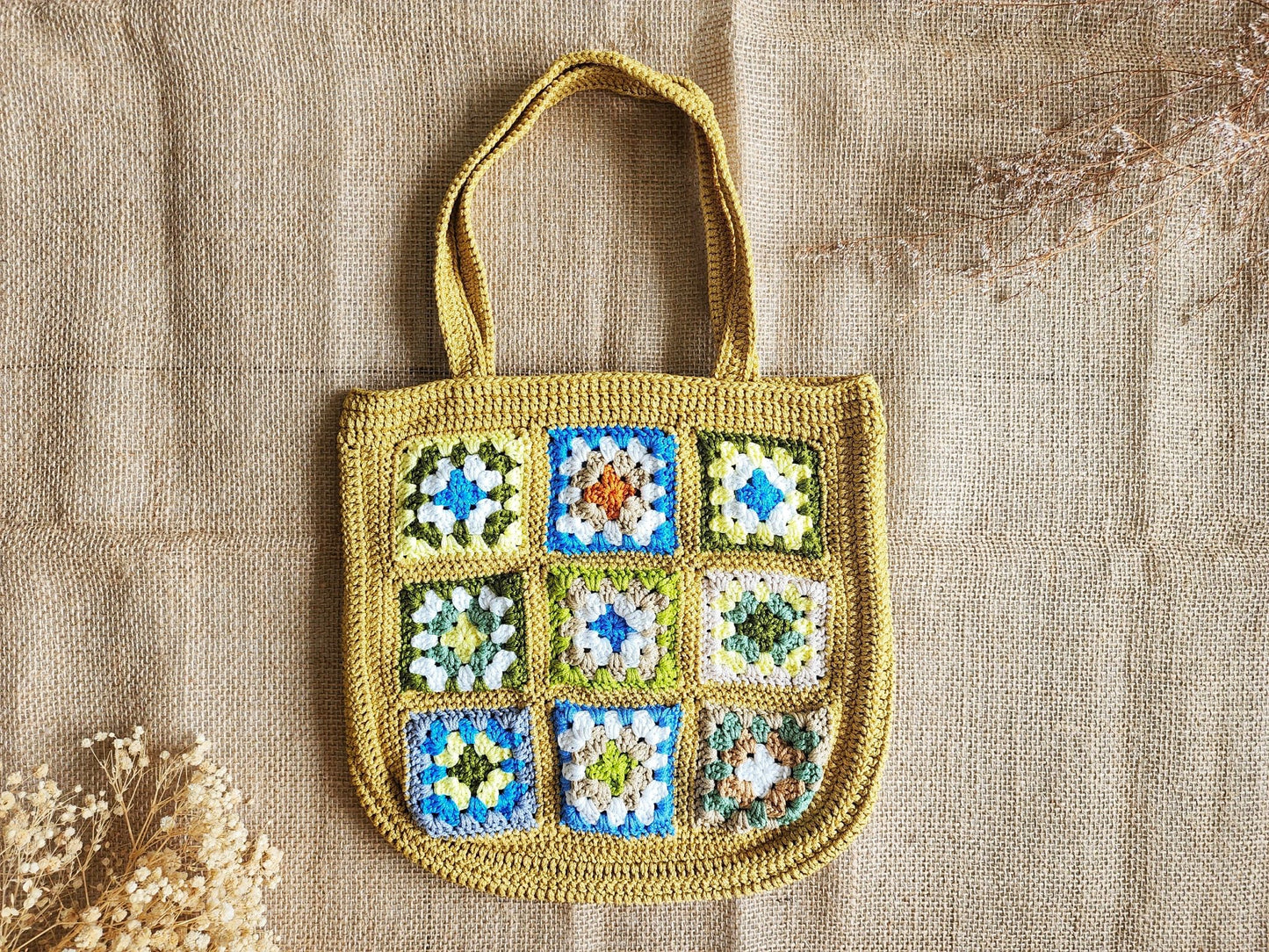 Hand-Crochet Bohemian Style Granny Square Bag