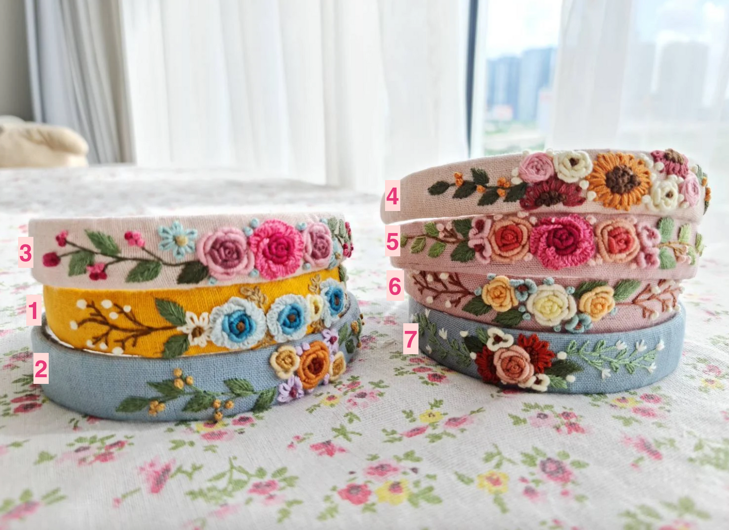 Floral Embroidered Headband, Collection Elena