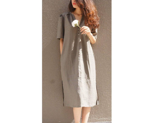 Linen Midi Dress