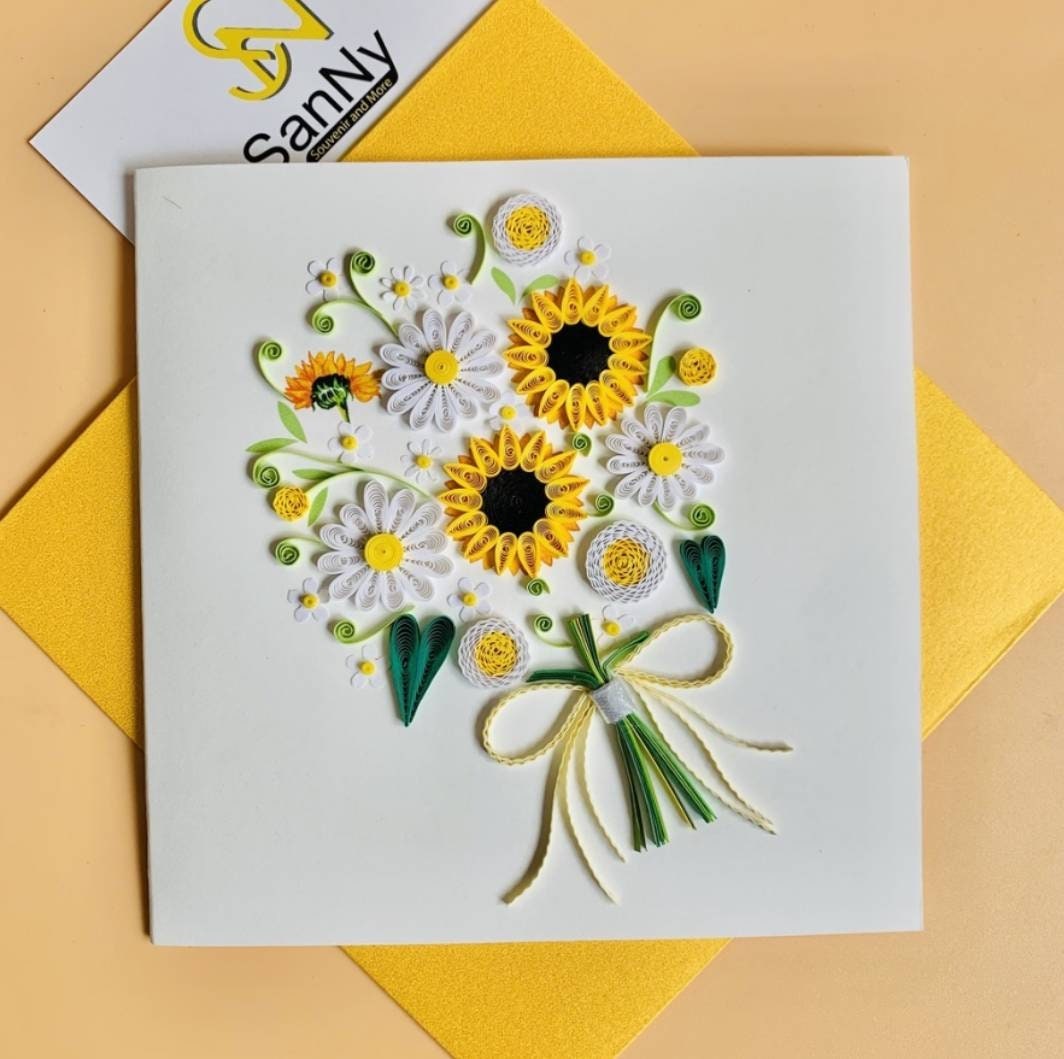 Flower Bouquet Quilling Card