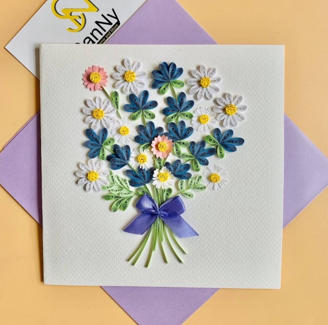 Flower Bouquet Quilling Card