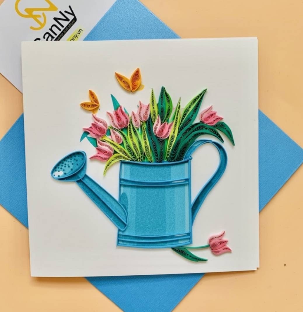 Flower Vase Quilling Card