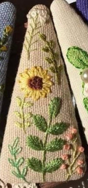 Sunflower Bouquet Embroidered Hair Barrette, Mia Collection