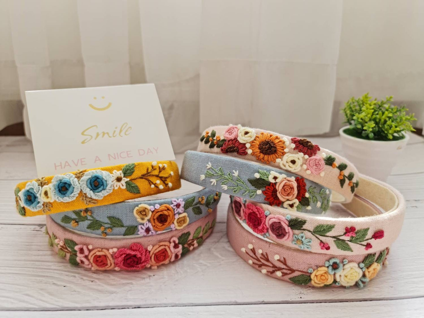 Floral Embroidered Headband, Collection Elena